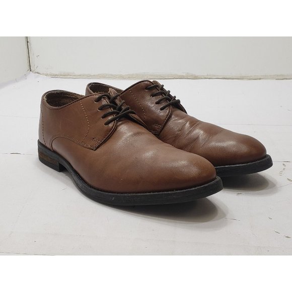 Stanford Mens Dress Shoes Lace Up Italian Leather Upper F21668 Brown Size 9.5M - Picture 1 of 8
